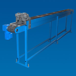 Wear resistant and specially hardened feed chain for heater parts for attachment to a laser welding machine
