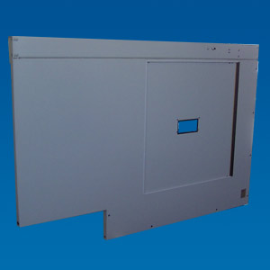Machine safety door for laser welding machine with integrated personal protection system
