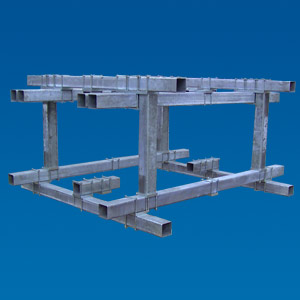 Machine frame for installation of pumps and mixing containers