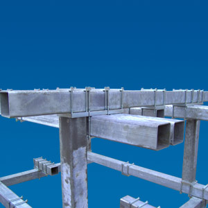 The steel profile system enables the attachment of many different frames with high rigidity for installation of heavier devices