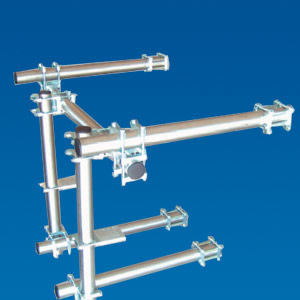 Flexible holder made of round tubes for attachment of grippers, vacuum cups and handling units